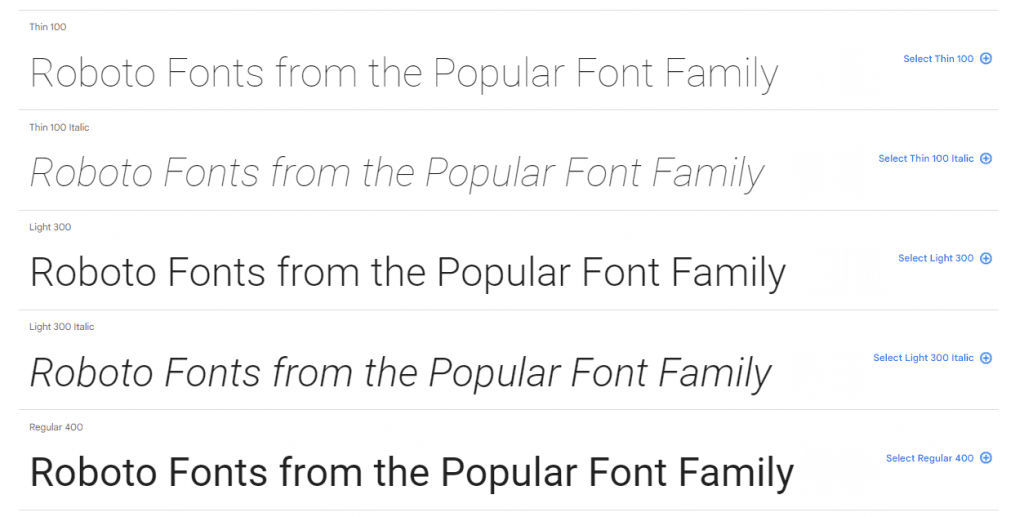 Roboto Font