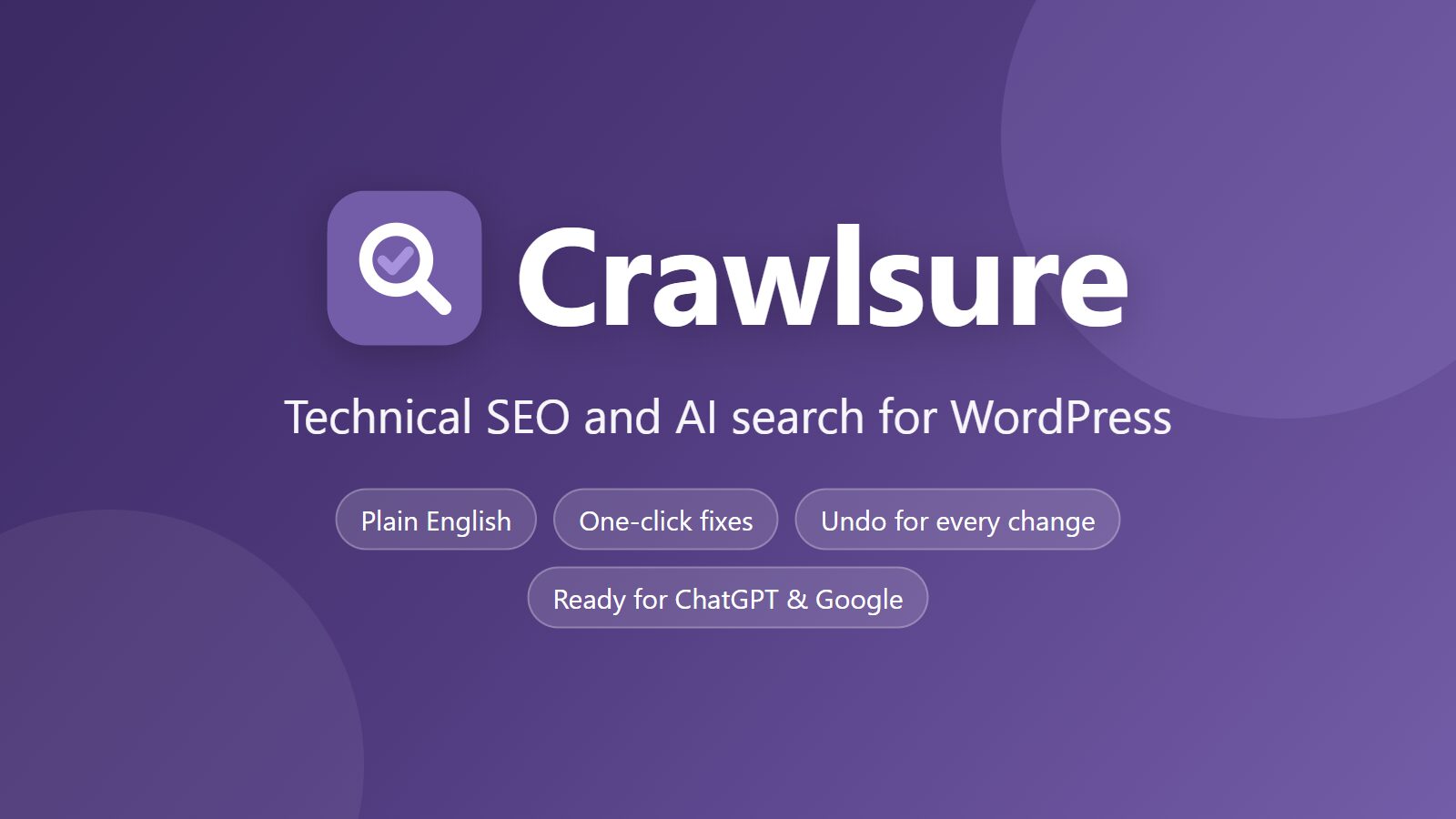 Crawlsure: technical SEO and AI search for WordPress
